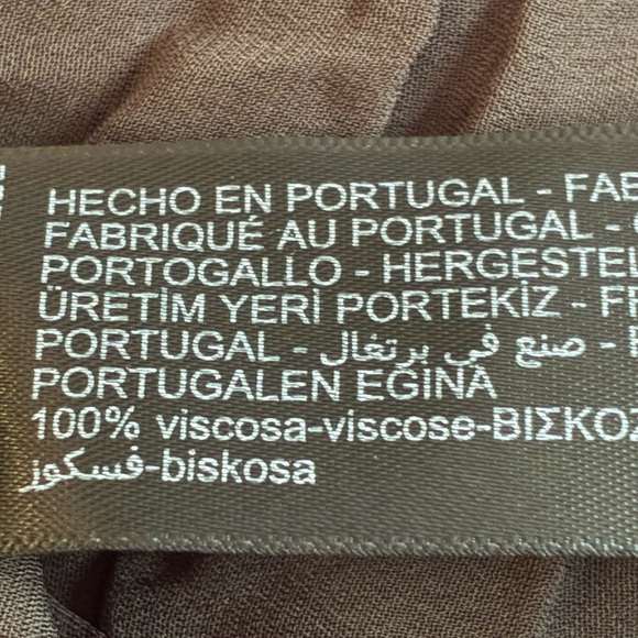 NWT. Massimo Dutti Brown Semi-Sheer Voluminous Blouse. Size XS-S. - Picture 9 of 11